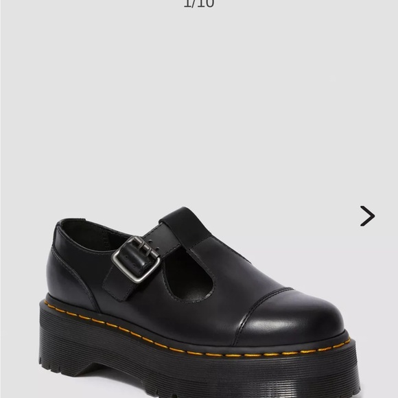 Dr. Martens Bethan polished smooth leather platform shoes size 7 - Picture 5 of 8